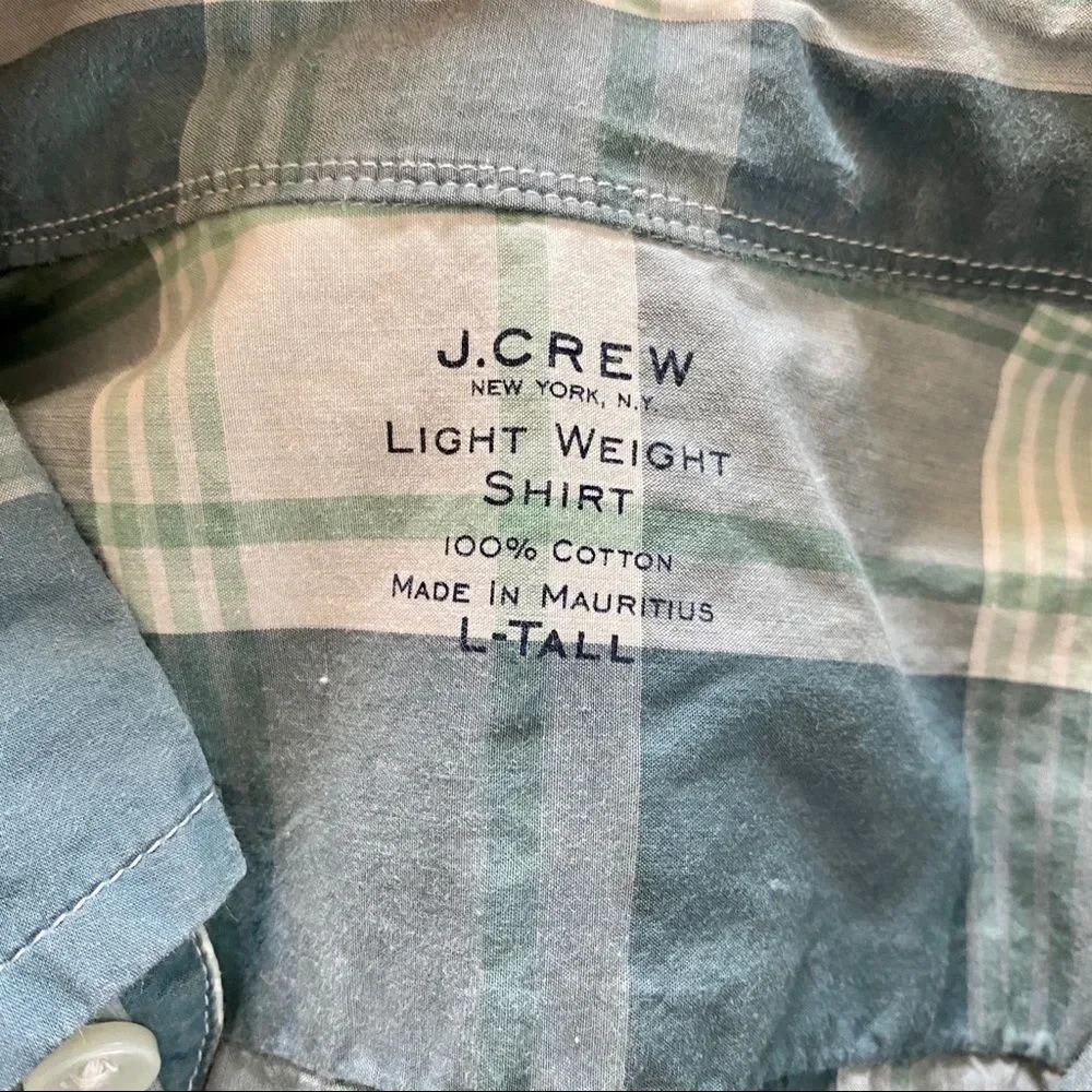 J Crew Men’s Button Down Plaid Long Sleeve Casual Dress Shirt L Tall - Picture 11 of 12